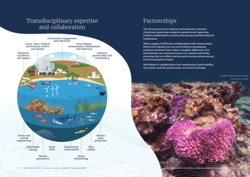 Oceans Institute strategic and creative document and infographic design